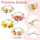 ACRNIGHEET 4PCS DIY Sunflower Crown Making Kit, Sunflower Crown Kit, DIY Flower Crowns for Women, Flowers, Vines and Leaves Sets for Brides Bridesmaids' Headwear in Weddings or Holiday Decorations ACRNIGHEET