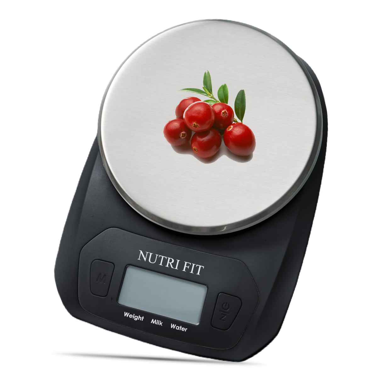 NUTRI FIT Digital Food Scale Small Kitchen Scales Weight in Grams and OZ for Cooking Baking Weight Loss, Stainless Steel Tare & Backlit LCD Display, Black NUTRI FIT