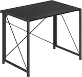 Computer Desk, Folding Desk, Small Foldable Desk 35.4" for Small Spaces, Space Saving Computer Table Writing Workstation for Home Office, Easy Assembly (Black) Generic