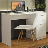 Madesa Compact Computer Desk Study Table for Small Spaces Home Office 43 Inch Student Laptop PC Writing Desks with Storage and Drawer, Modern Ergonomic Gaming Workstation - White Madesa