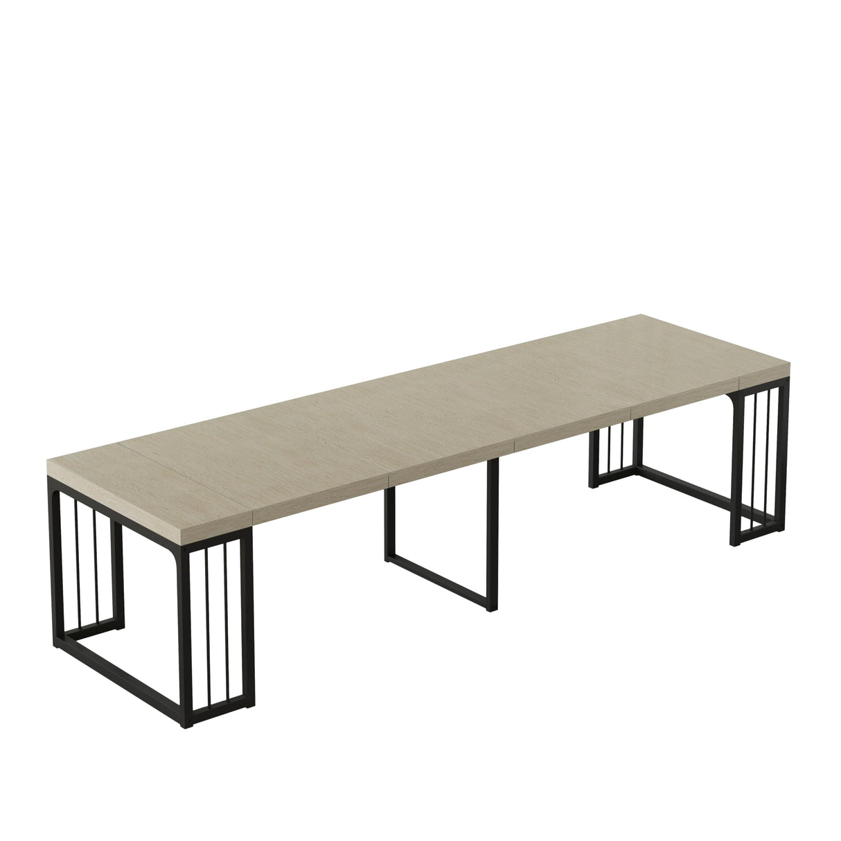 NTYUNRR 23.6" - 118" Extendable Dining Room Table, Modern Extra Long Folding Dining Tables for 2-10 People, Outdoor Patio Furniture Set, Adjustable Kitchen Dinner Table, Ancient White NTYUNRR