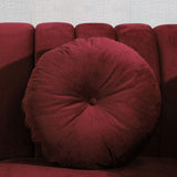 UOCFYK 60" Loveseat Sofa, Microfiber Chesterfield Upholstered Sofas Love Seat, Couch Chair Sets with Style Button Tufted, Scroll Arms and Nailhead for Living Room, Office, Apartment-Red UOCFYK