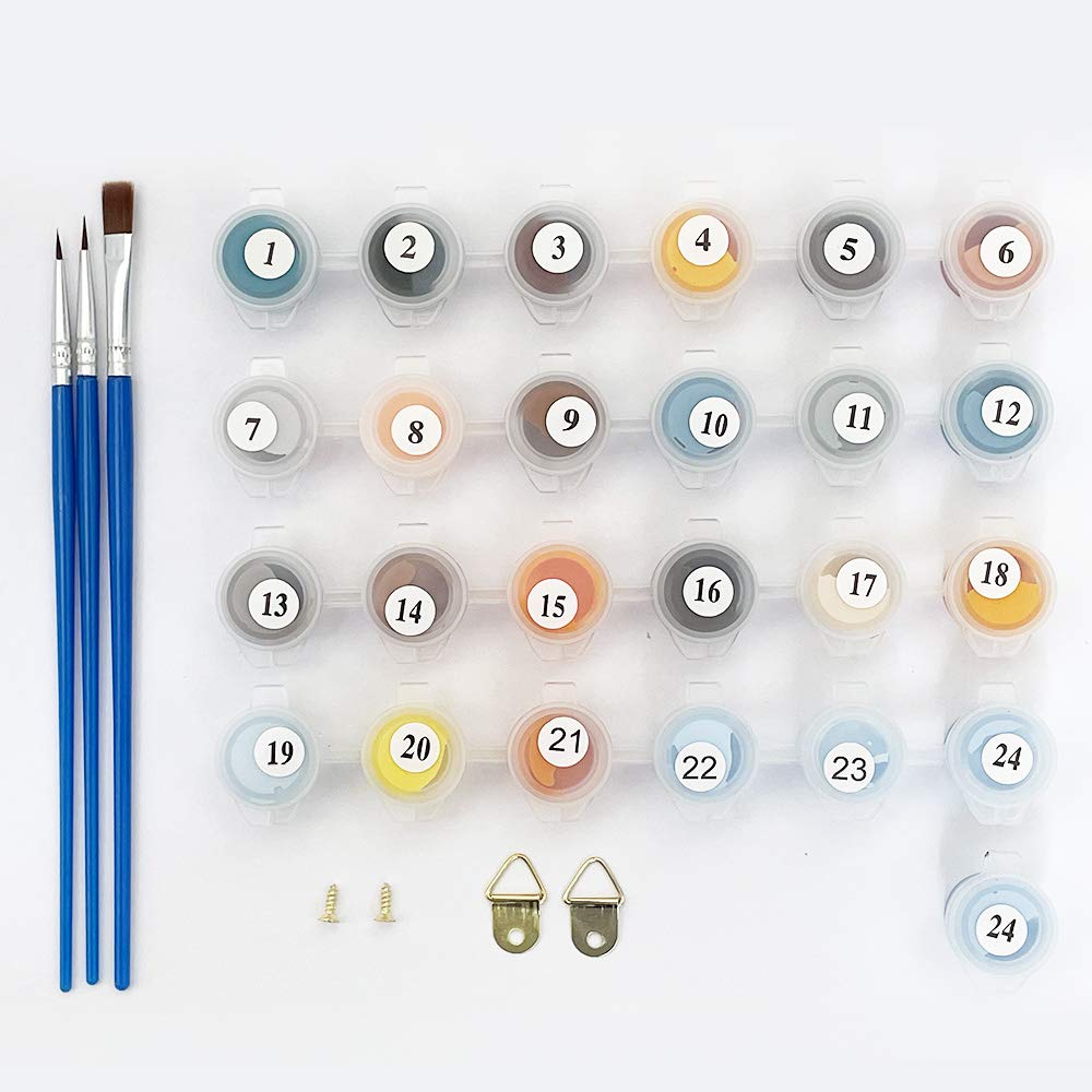 LikeyFactory Paint by Numbers Kit for Adults 16"x20" Rolled Canvas with Paintbrushes Acrylic Paints Premium DIY Painting Set on Canvas (1 16"x20", Sunset in Amsterdam) LikeyFactory
