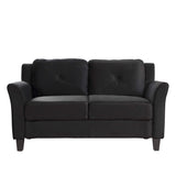 EMKK Chair Piece, Modern Button Tufted Sectional Couch Upholstered Sofa, Loveseat and Armchair,Living Room Furniture Sets, Black 1+2+3 seat EMKK