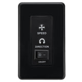 RecPro RV 12V Ceiling Fan | 4-Blade | 4-Speed | Near Silent Operation | Reversing Direction Wall Control (Brushed Nickel: Black Blades, 36") RecPro