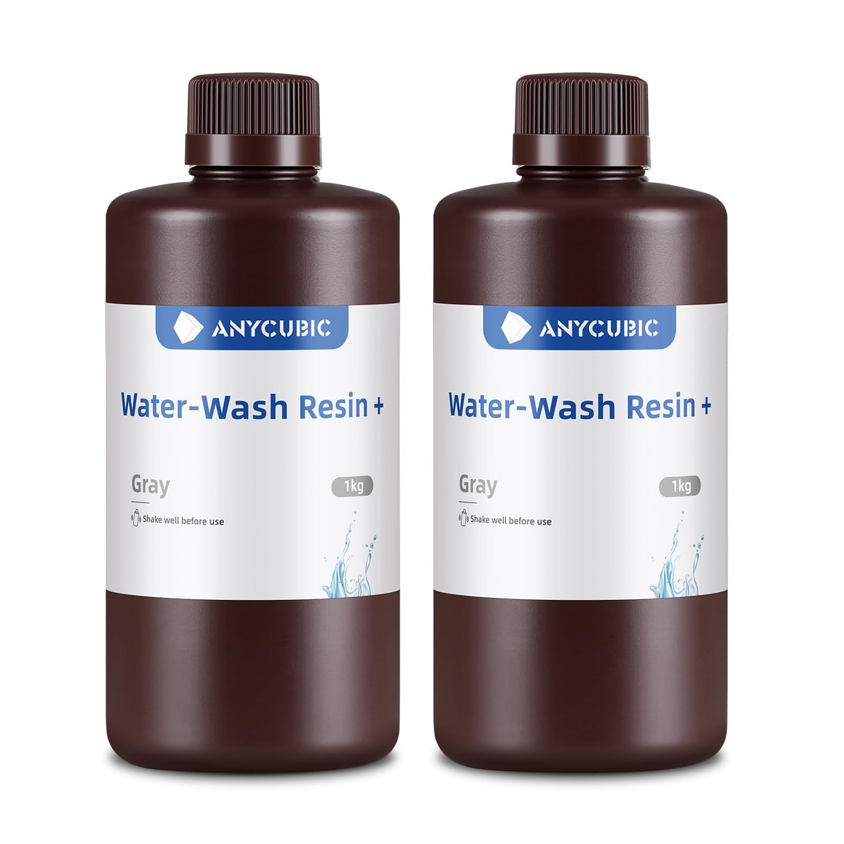 ANYCUBIC 3D Printer Resin, Water Washable Resin with Low Viscosity and Fast Printing, Super Easy to Clean, High Precision Without Cracks for LCD DLP 3D Printing (Grey + Grey, 2kg) ANYCUBIC