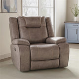 Pemberly Row Traditional Microfiber Glider Recliner in Taupe Pemberly Row