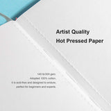Paul Rubens Art Supplies Watercolor Paper, 100% Cotton Hot Press Watercolor Journal 3.8’’ x 5.2’’, 20 Sheets (140lb/300gsm), Acid-Free for Watercolors, Gouache, Acrylics Paul Rubens