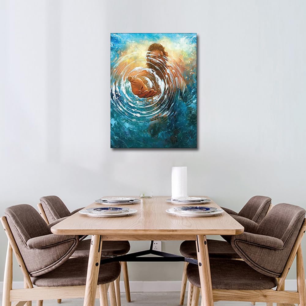 TISHIRON Diamond Painting Kits Jesus Diamond Painting Kits for Adults Full Drill Christ Religion Diamond Art Diamond Painting Kits for Kids Blue Ocean Bible Diamond Painting Kit, 12x16 Inches TISHIRON