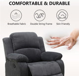 Manual Reclining Sofa Set with Drop-Down Table, Corduroy Sofa Sets, Living Room Furniture Sets, Modern Manual Recliner Sofa Sets with Storage Console for Living Room (Dark Grey, Sectional+Chair) AYCP Furniture