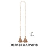 58in Wood Bead Garland with Tassels,Farmhouse Beads Rustic Country Decor Prayer Boho Beads Wall Hanging Decoration (Nature) RAMIRABI