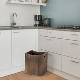 Wood Trash Can 5.3 Gallon Office Wastebasket Farmhouse Rectangular Garbage Can with Built-in Handles Small Trash Can for Bedroom Office Kitchen Bathroom Under Desk Large Storage Vrisa