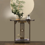 Wisfor Narrow Console Table for Entryway: 32in Brown Bamboo Hallway Table with Drawer for Living Room Bedroom, LxWxH 32x12.3x32.6in Wisfor