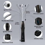 YZLighter Butane Lighter Torch Long Lighter for Grill Fireplace, Refillable Lighter Windproof with Visual Fuel Window Flexible Extra Long Torch Lighter for Camping BBQ Candles (No Butane Included) YZLighter