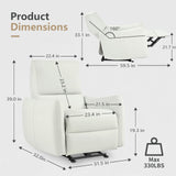 cinkehome Wall Hugger Power Recliners for Small Spaces, Electric Recliners with USB, Modern RV Recliner Chair for Living Room, Apartment cinkehome