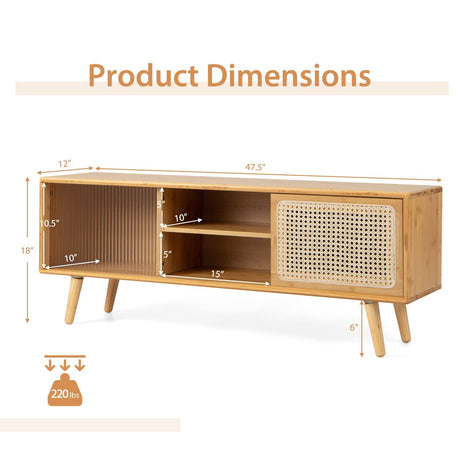 Television Stand, Medium (55" TV for Maximum), Natural WoodArtSupply