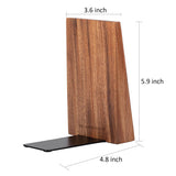 Muso Wood Book Ends, Thickened Wooden Bookends for Heavy Books, Creative Decorative Bookends for Shelves, Non-Skid Book Ends, Handmade Acacia Wood Bookends muso wood