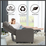 Recliner Chair Single Sofa Winback Chair Home Theater Seating Modern Reclining Chair Easy Lounge with Padded Seat PU Leather Padded Seat Backrest for Living Room Reading Chair Recliner Sofa BestMassage