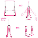 Tepemccu Expandable Gymnastics Bars,Adjustable Height Gymnastic Horizontal Bars,Junior Training Bar Children Folding Training Monkey Bars for Kids Tepemccu