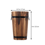 Tofficu Wooden Barrel, Wooden Bucket Barrel Planters, Rustic Retro Whiskey Barrels Bucket with Handle, Planter, Plant Pots, Whiskey Barrel Planter, Water Wishing Well Pail for L Pots Tofficu