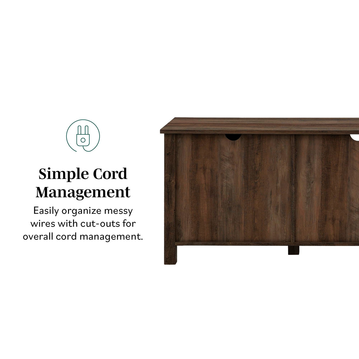 Walker Edison Portsmouth Classic 2 Glass Door TV Stand for TVs up to 80 Inches, 70 Inch, Dark Walnut Walker Edison