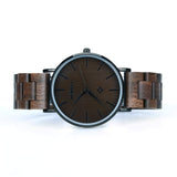 BEWELL Wooden Watches for Men Women Slim Analog Quartz Minimalist Couple Wrist Watch W163A (Mens-Black) BEWELL