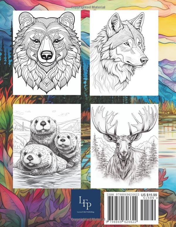 Alaskan Wildlife Adult Coloring Book Majosta