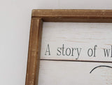 PARISLOFT A Story of Who We are Home Wood Framed Wall Decor Sign,Farmhouse Plaque,23.6 x 1.2 x 6 Inches PARISLOFT