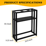 Umisu Fish Tank Stand Metal Aquarium Stand 10-15 Gallon 24.8" x 9.25" x 30.1" Aquarium Turtle Tank Stand,Double-Layer Detachable Design Black Umisu