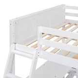 Harper & Bright Designs Full Over Full Bunk Beds with Desk and Drawers, Wood Full Size Loft Bed with Removable Full Platform Bed Frame, Bunk Bed with Ladder for Kids Girls Boys, White Harper & Bright Designs
