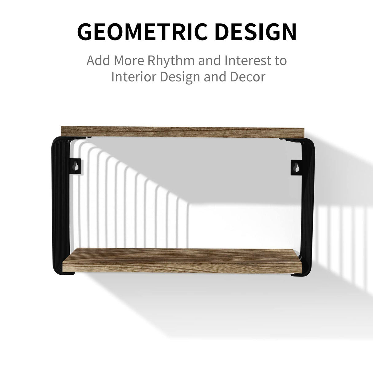 Adowes Modern Geometric Floating Nightstand - 2 Tier Carbonized Black Wall-Mounted Bedside Table Adowes