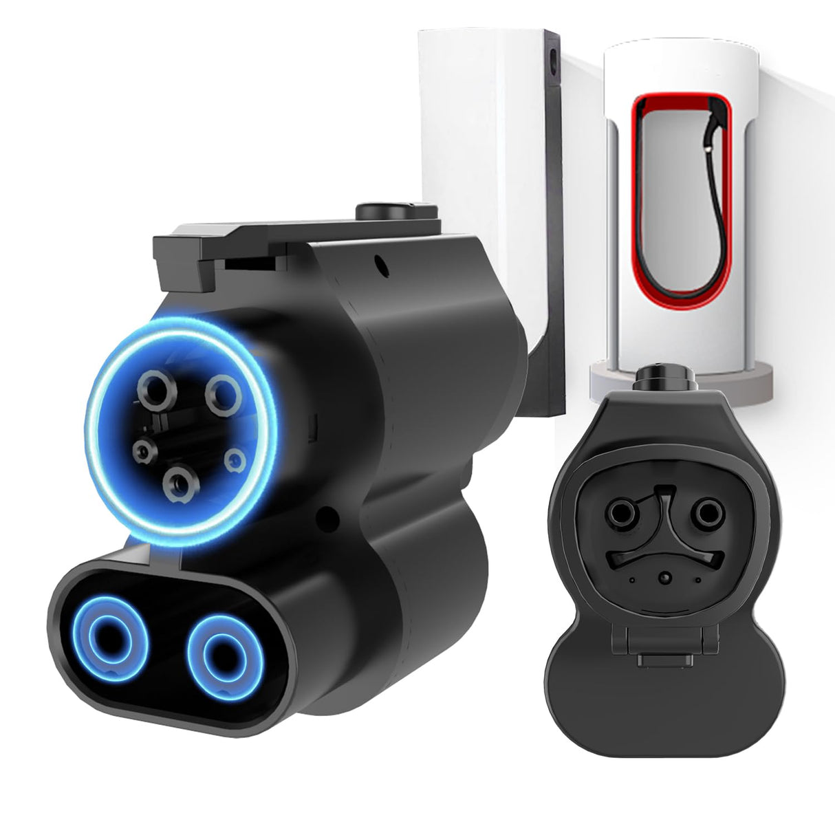 EVCONN NACS to CCS1 Charging Adapter, Max 250kW 1000V, Compatible with Tesla V1/V2/V3/V4 DC Supercharger Station, Fit for R1T, R1S, R2, R3 & Ford and GM EVs EVCONN