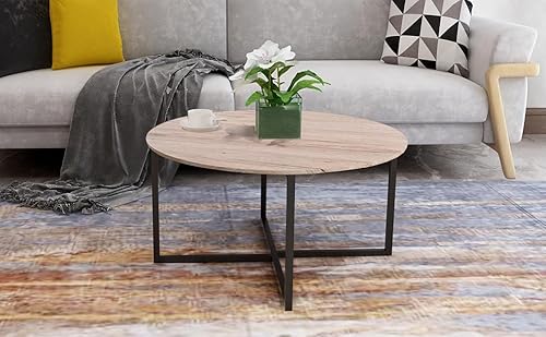Round Coffee Table Sofa Table Kitchen Dining Tables Modern Leisure Tea Table Office Conference Pedestal Desk White HOMERECOMMEND