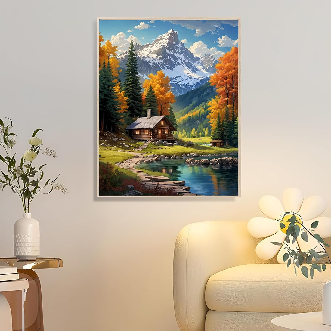 SOTYIOO Diamond Painting Kits for Adults. Snow Mountain Diamond Art Full Drill Round Gem Art 5D Diamond Dots Suitable Home Wall Decor 12x16inch SOTYIOO