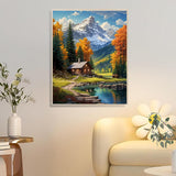 SOTYIOO Diamond Painting Kits for Adults. Snow Mountain Diamond Art Full Drill Round Gem Art 5D Diamond Dots Suitable Home Wall Decor 12x16inch SOTYIOO