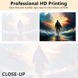 Tumovo Jesus Walking on Water DIY Paint by Number Kit - Sunset Scene on 16x20inch Canvas for Adults & Kids TUMOVO