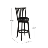Hillsdale Savana Wood Bar Height Kitchen Stool, 29.5" High, Black Hillsdale