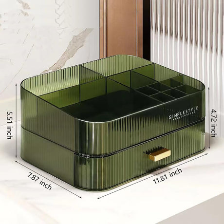 MIUOPUR Makeup Organizer with Stackable Drawers, Bathroom Vanity Organizers and Storage, Ideal for Desk and Dresser Countertops, Great for Cosmetics, skincare, Lipsticks, Nail Care -Green MIUOPUR