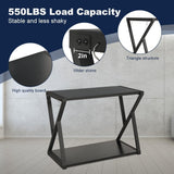 SMONTER Fish Tank Stand 40 Gallon Aquarium Stand, Metal Heavy Duty 20 Gallon Turtle Tank Shelf, Reptile Tank Stand with Hooks, L36.6*W18.5*H28, Black Oak Grain (Stand Only) SMONTER