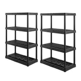 CX 4-Tier (53”H x 36”W x 18”D) Plastic Storage Shelving Unit (Black) 2 Pack, Heavy Duty, 150lbs Per Shelf Capacity, Indoor/Outdoor Storage Organization in Home, Garage, Office, Easy Assembly CENTREX