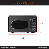 Magic Chef Countertop Microwave, Classic Retro Touch Appliance, 0.7 Cubic Feet, Black Magic Chef