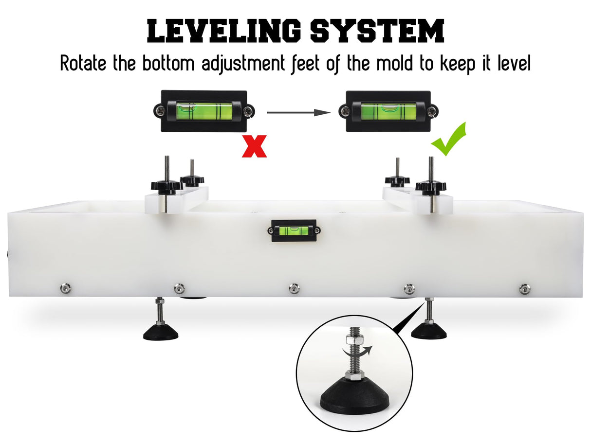 GROWLING Reusable Epoxy Resin Mold 24x12x3 Inches, Adjustable Fastening and Leveling, Heavy Duty Large Resin Mold for River Tables, Coffee Tables, Trays, Cutting Boards, DIY Resin Art Etc. GROWLING