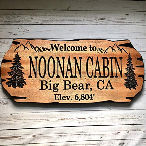 Personalized Cabin Sign Outdoor Wooden Sign Lake House Welcome Sign Rustic Decor Benchmark Signs And Gifts