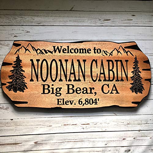 Personalized Cabin Sign Outdoor Wooden Sign Lake House Welcome Sign Rustic Decor - WoodArtSupply