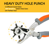 Leather Hole Punch, BILLION GOLD Heavy-Duty Belt Hole Puncher, Multi Sizes Hole Punch Tool for Leather, Belt, Watch Straps, Saddle, Cards BILLION GOLD