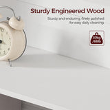 MAHANCRIS 6-Tier Bookshelf, 70.9'' Farmhouse Arched Bookcase with Cabinet, Freestanding Engineered Wood Display Bookshelf, with Adjustable Shelves, for Living Room, Study, Kitchen, White BKWT2501 MAHANCRIS