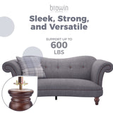 Btowin 4 inch Solid Wood Furniture Legs, 4Pcs Wooden Turned Bun Feet with Threaded 5/16'' Hanger Bolts & Mounting Plate & Screws for Sofa Couch Chair Ottoman Loveseat Btowin