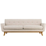 Modway Engage Mid-Century Modern Upholstered Fabric Sofa in Beige Modway