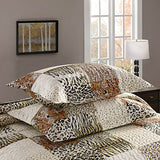 MarCielo 3 Piece Quilted Bedspread Leopard Print Quilt Quilt Set Bedding Throw Blanket Coverlet Animal Print Bedspread Ensemble Cheetah King Oversize(Cal King) MarCielo