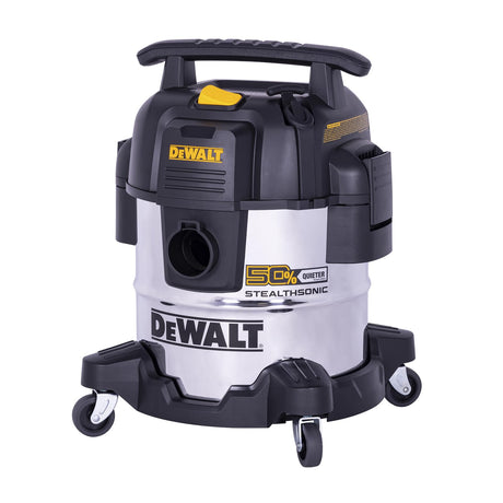 DEWALT 5 Gallon STEALTHSONIC Shop Vacuum Wet and Dry, Powerful Suction & Portable Shop Vac with Attachments, Ultra Quiet Wet Dry Vacuum for Home, Garage, Car, Workshop, Jobsite, DXV05S-QT, 4 Peak HP DEWALT